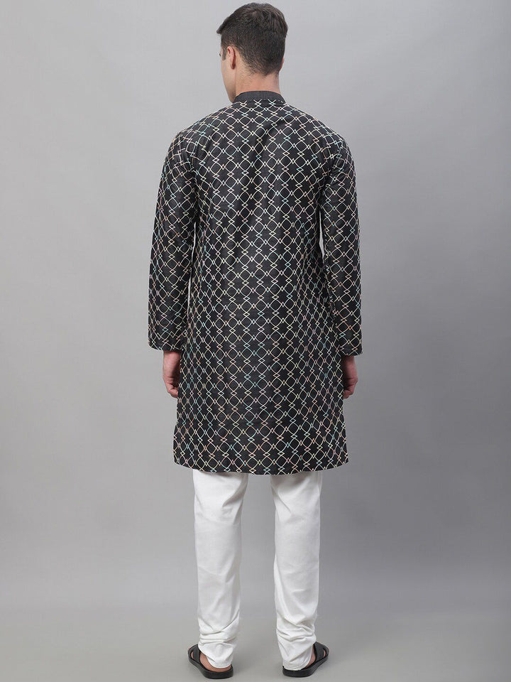 SOJANYA Embroidered Silk Cotton Straight Kurta With Churidar