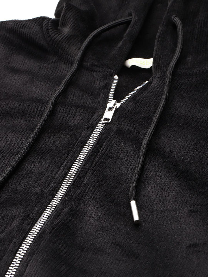 DressBerry Corduroy Hooded Bomber Jacket