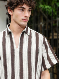 Eszett Men Classic Striped Casual Shirt