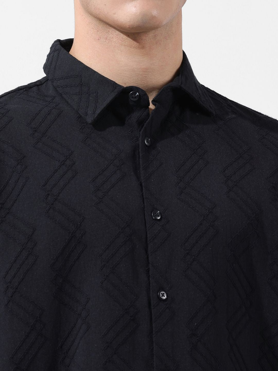 The Indian Garage Co Men Relaxed Fit Solid Dobby Resort Wear Shirt