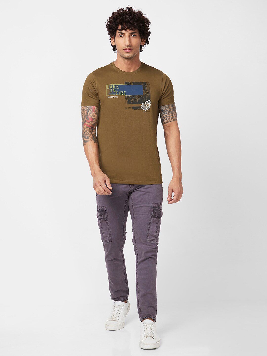 SPYKAR Graphic Printed Slim Fit T-shirt