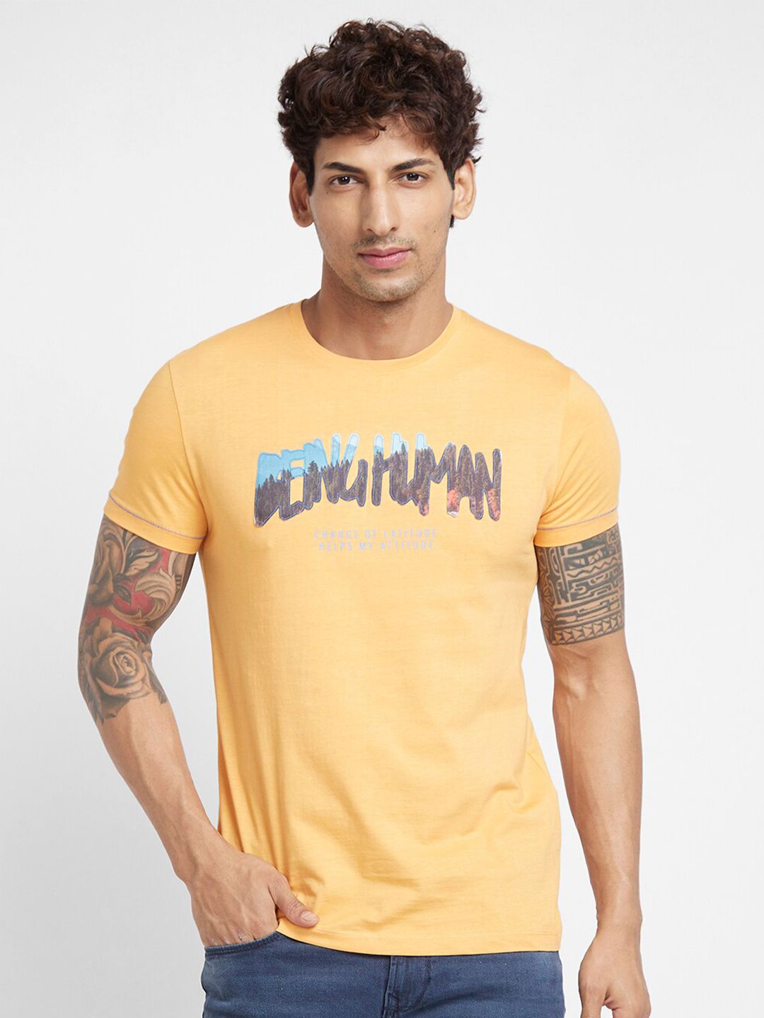 Being Human Typography Printed Round Neck T-shirt