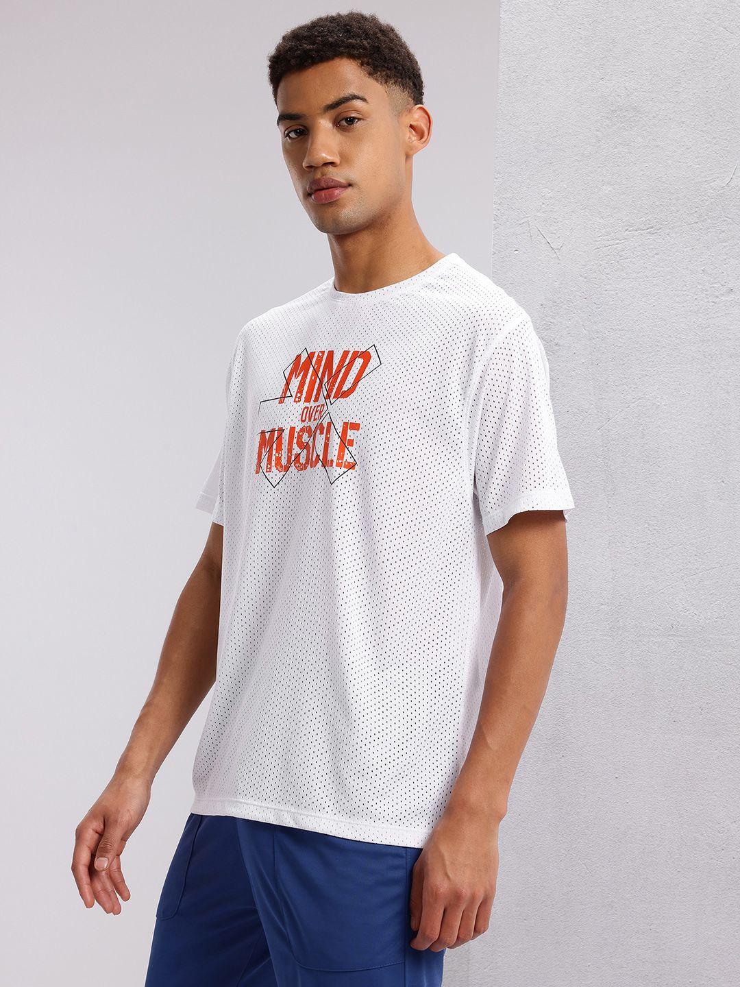 HRX by Hrithik Roshan Rapid-dry Typography Printed Drop-Shoulder Sleeves Training T-shirt