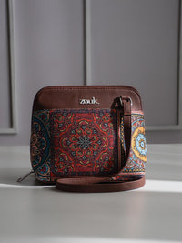 ZOUK Ethnic Motifs Printed Structured Sling Bag