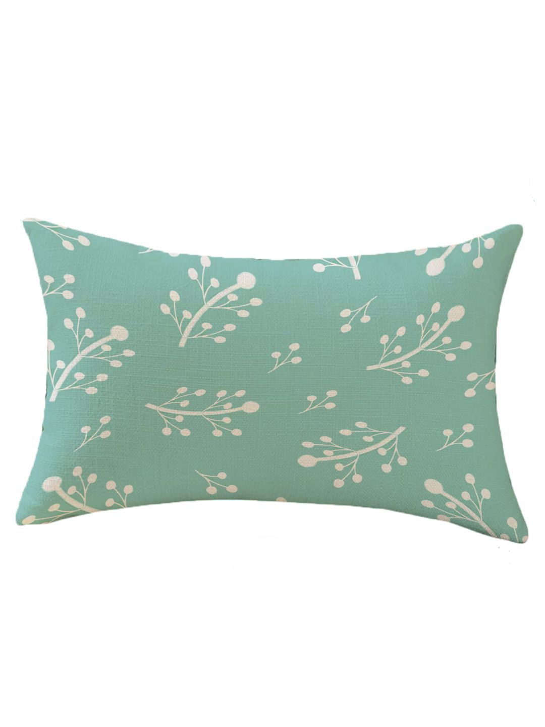 STITCHNEST Blue & Green Set of 2 Floral Rectangle Cushion Covers