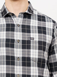 The Indian Garage Co Men Tartan Checked Cotton Casual Shirt