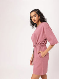 DressBerry Slay the Street Mini T-shirt Dress With Waist Toggle