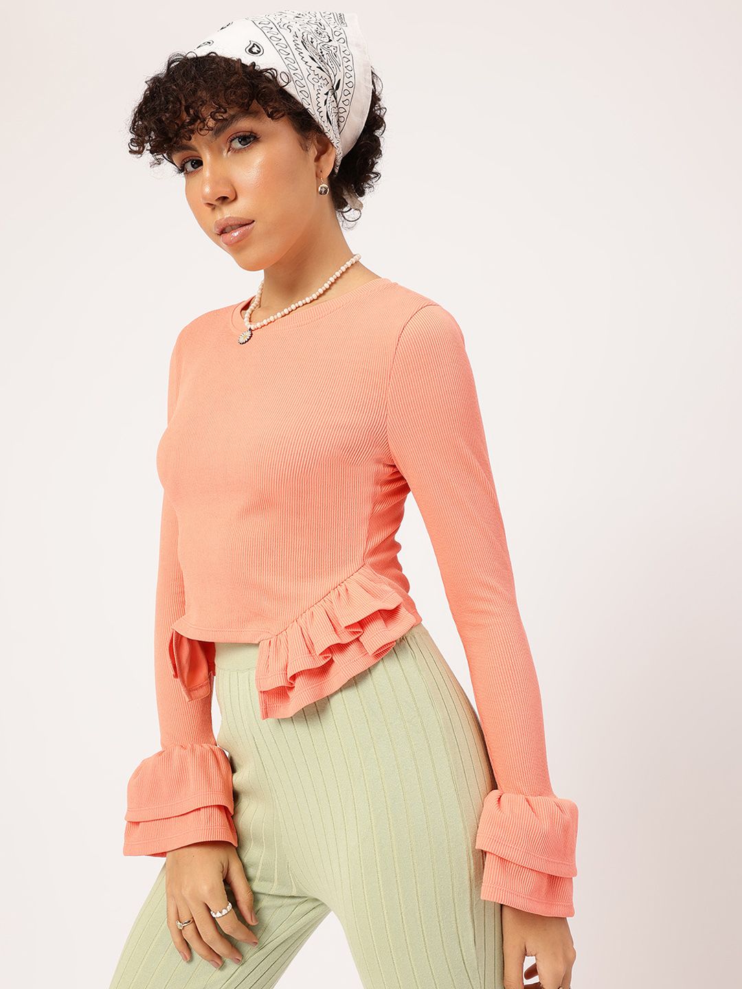 DressBerry Blush Cascade Layered Ruffles Top