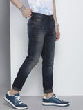 The Indian Garage Co Men Navy Blue Slim Fit Light Fade Stretchable Jeans