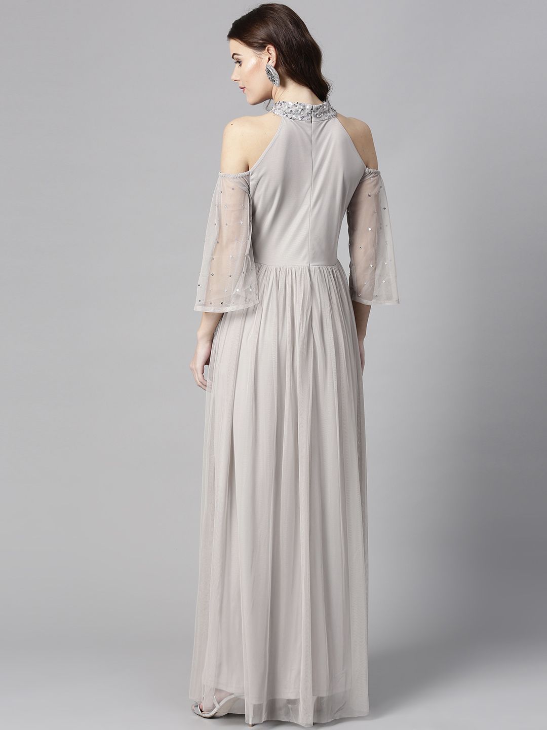 STREET 9 Grey Maxi Dress with Sequinned Detail
