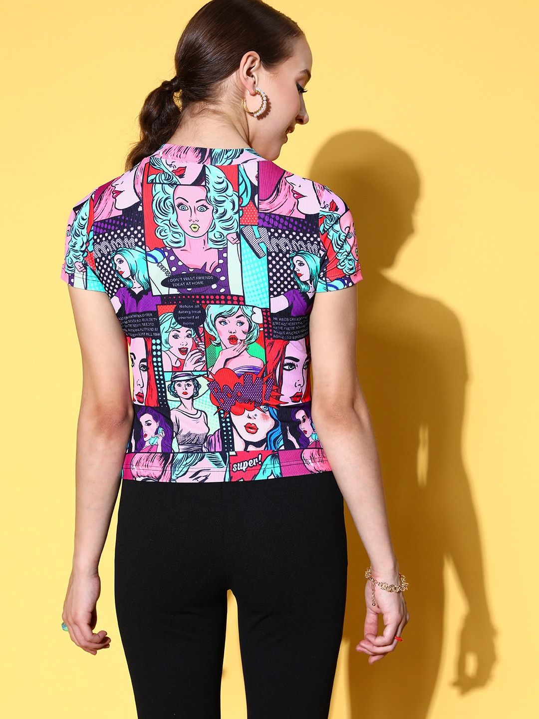 Berrylush Women  Multi-Coloured Graphic Graphic Tee