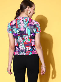 Berrylush Women  Multi-Coloured Graphic Graphic Tee