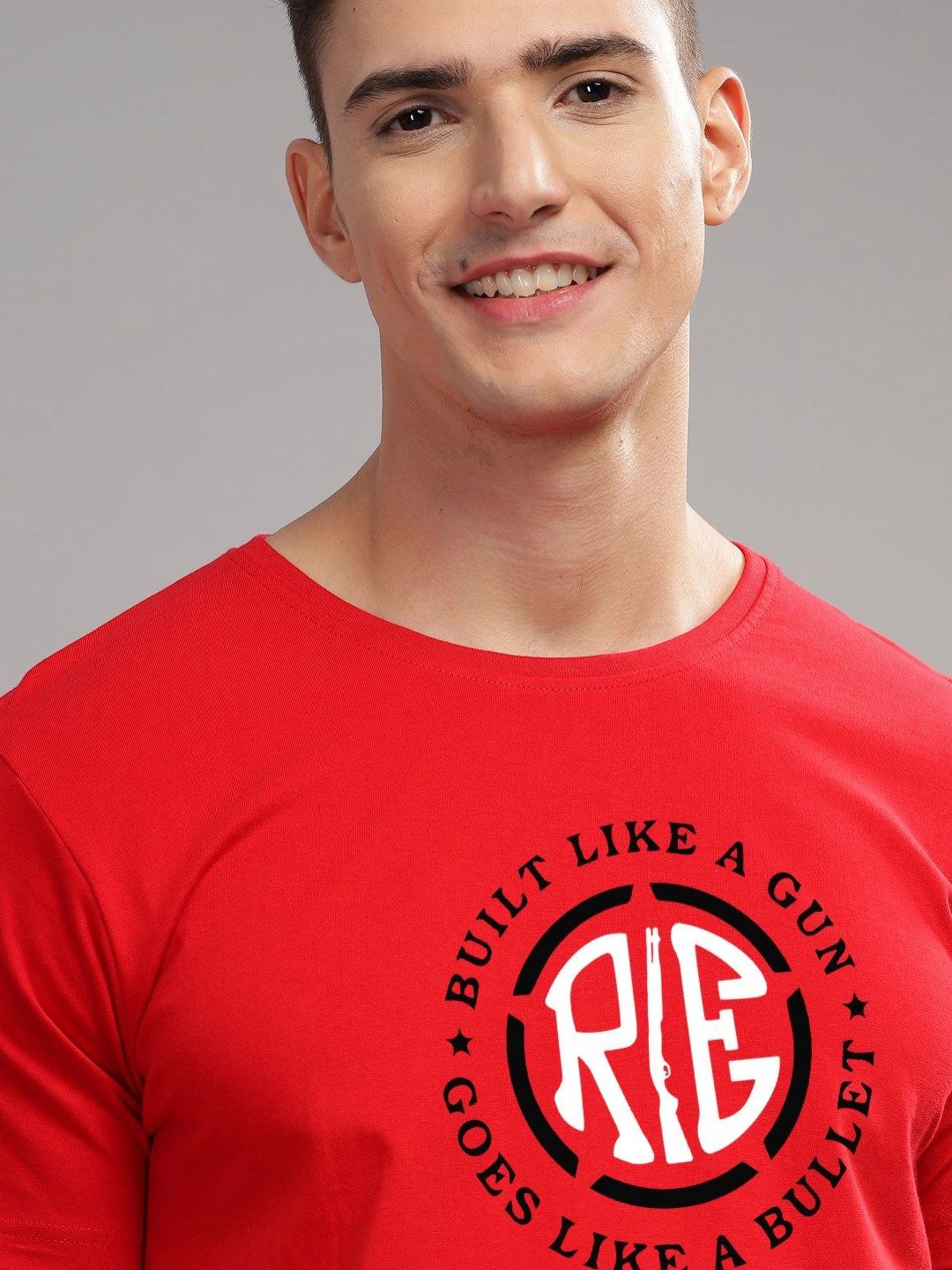 ADRO Men Typography Printed Applique T-shirt