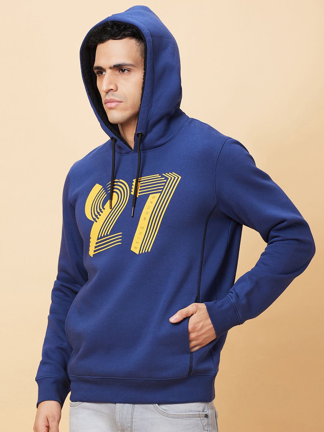 Being Human Printed Hooded Sweatshirt