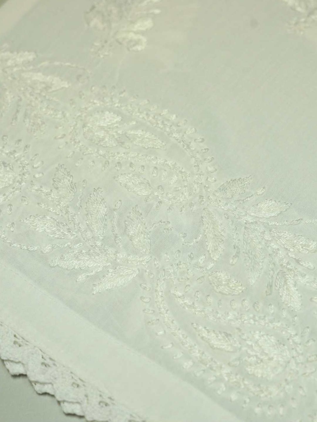House of Chikankari Women White Cotton Chikankari Embroidered Palazzo
