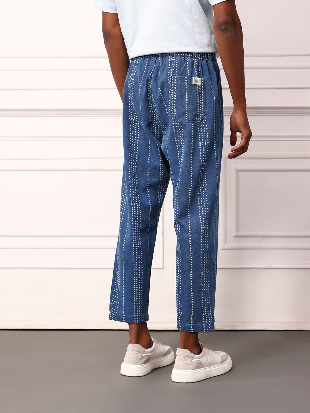 Mr Bowerbird Men Striped Pure Cotton Regular Trousers
