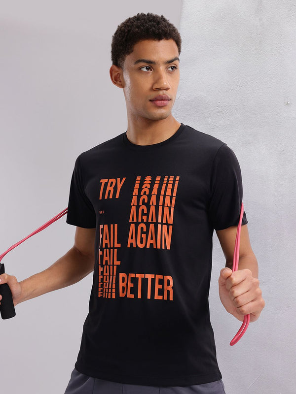HRX by Hrithik Roshan Typography Print Rapid-Dry Training T-shirt