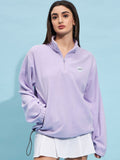 STREET 9 Lavender Mock Collar Oversized Sweatshirt