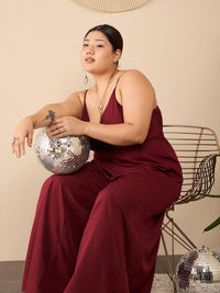 Berrylush Curve Women Plus Size Wide Leg Culotte Jumpsuit