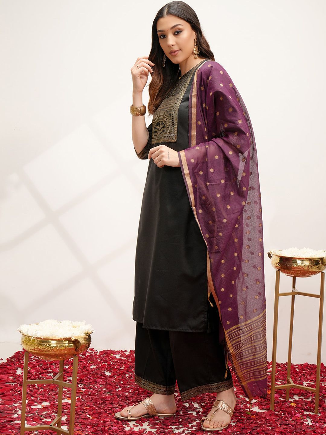 Vishudh Printed Regular Kurta with Palazzos & With Dupatta