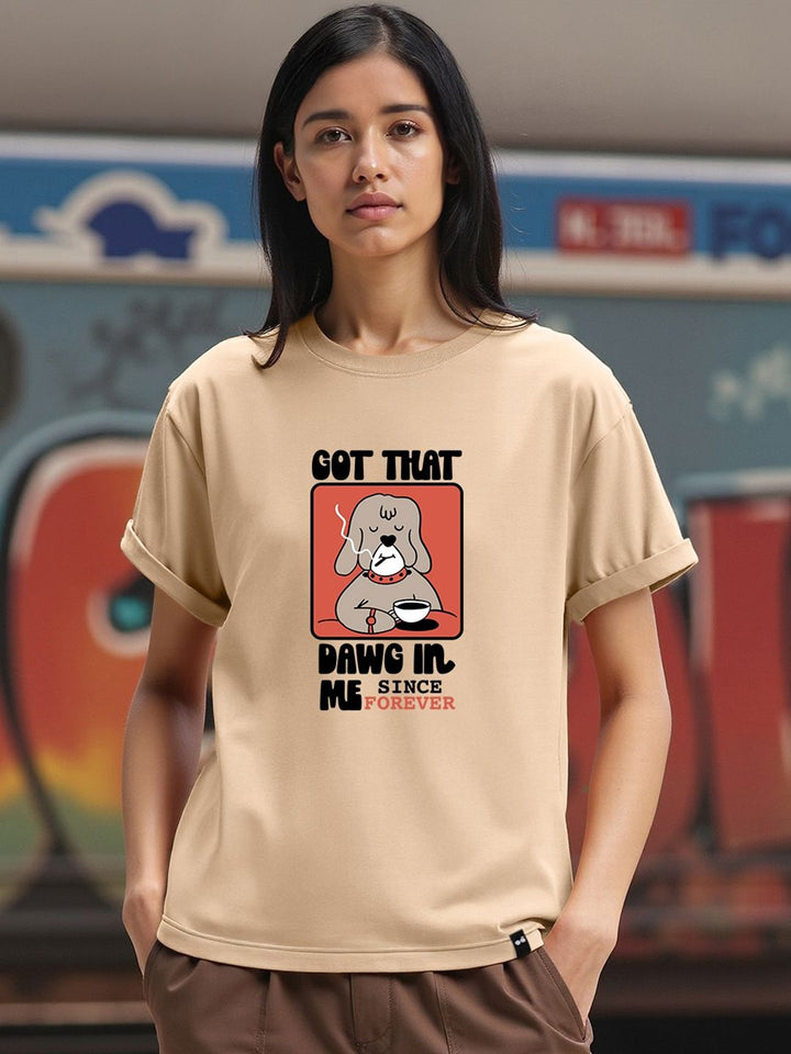 Bewakoof Women Graphic Printed Round Neck Pure Cotton Relaxed Fit T-shirt