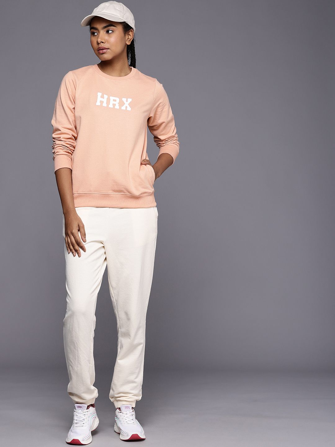 HRX by Hrithik Roshan Brand Logo Printed Knitted Sweatshirt