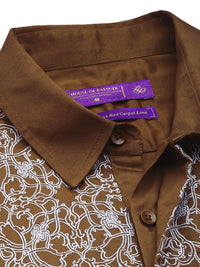 House of Pataudi Red Carpet Pure Cotton Embroidered Opaque Party Shirt