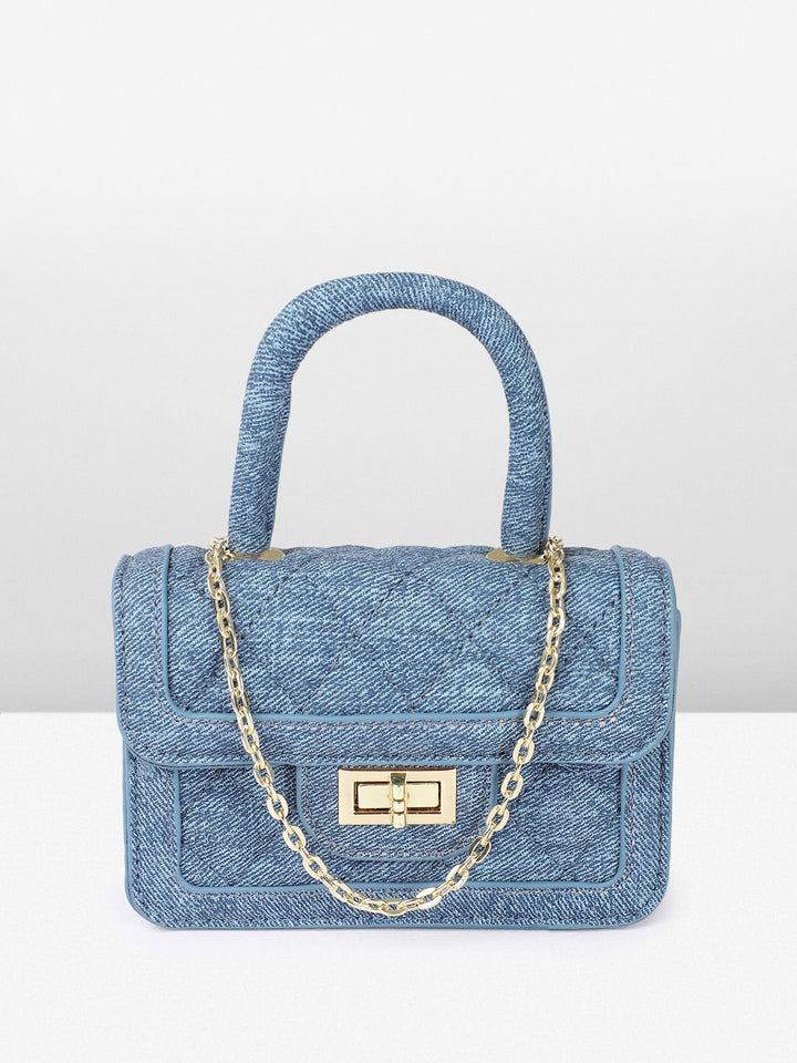 DressBerry Textured Miniature Satchel Bag with Quilted