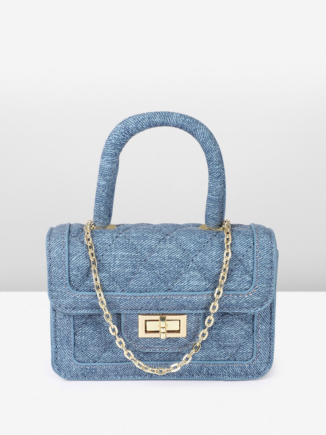 DressBerry Textured Miniature Satchel Bag with Quilted