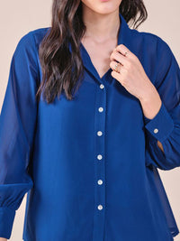 AND Women Solid Bell Sleeve Shirt Style Top