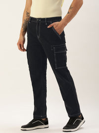 Bene Kleed Men Mid-Rise Relaxed Fit Cargo Jeans with Contrast Stitch