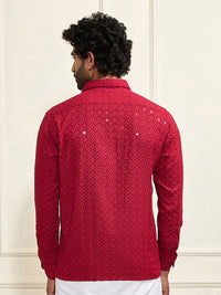 VASTRAMAY Premium Sequinned Embellished Ethnic Shirt