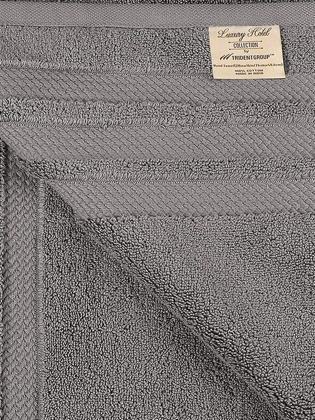 MYTRIDENT Set Of 6 Charcoal Grey Solid 500 GSM Soft  Plush Pure Cotton Towel Set