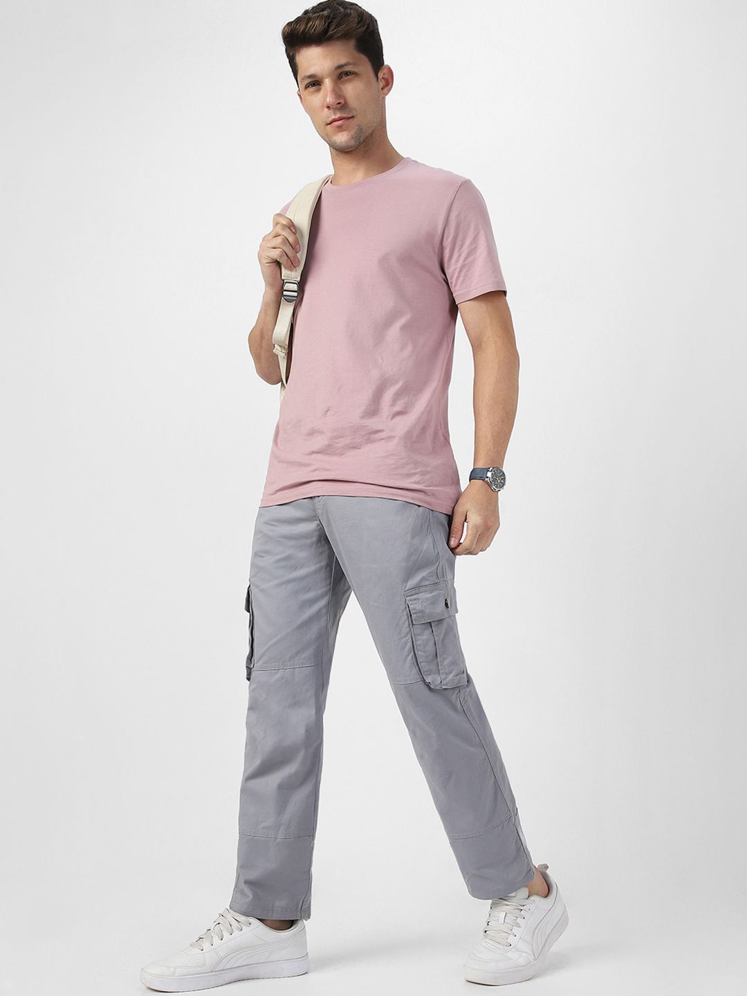 Urbano Fashion Men Mid-Rise Cargos Trousers