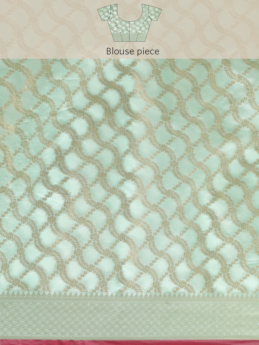 Saree mall Sea Green Silk Blend Banarasi Saree
