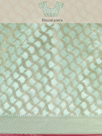 Saree mall Sea Green Silk Blend Banarasi Saree