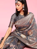 Saree mall Floral Silk Blend Saree with Woven Design border