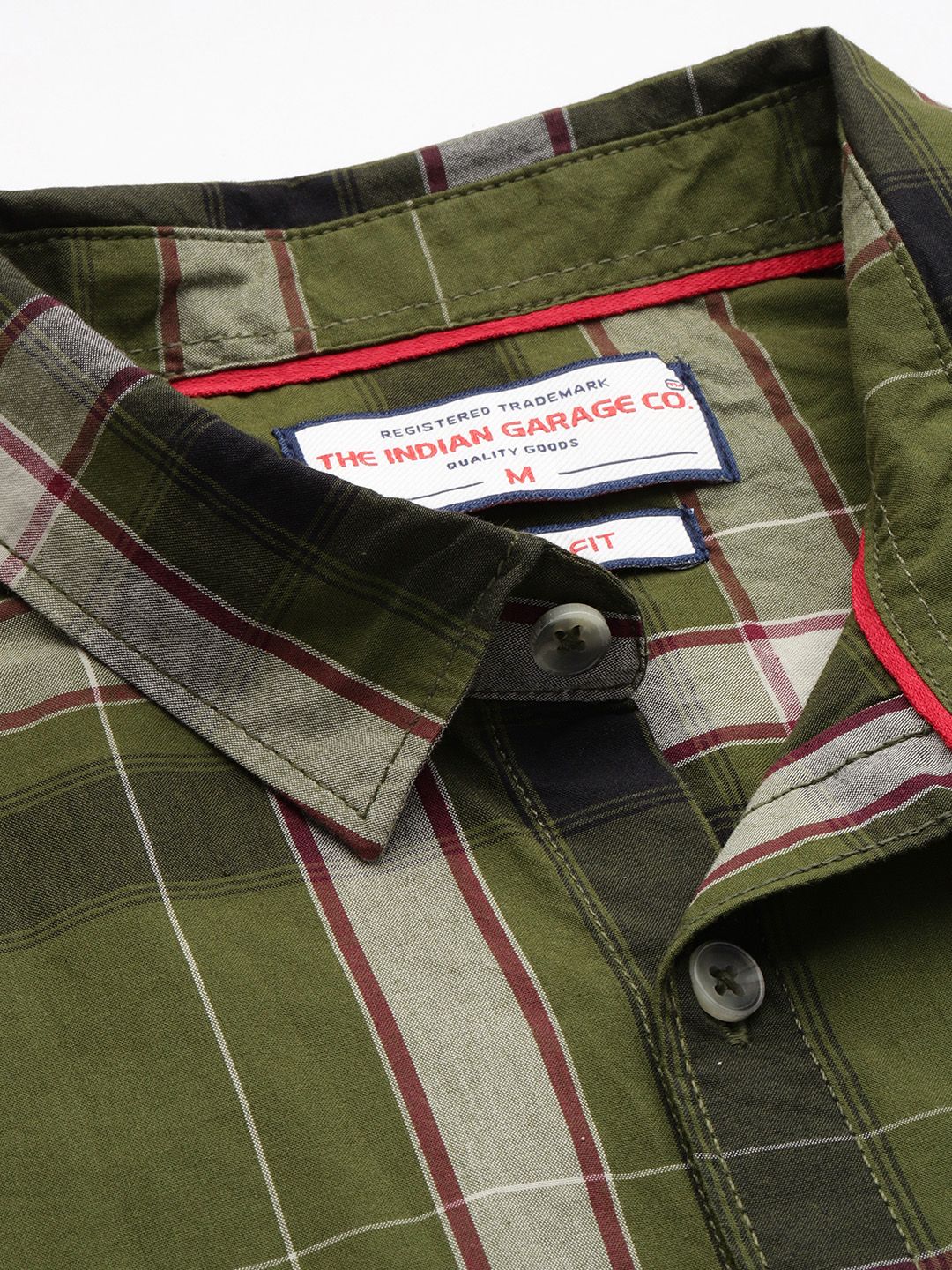 The Indian Garage Co Pure Cotton Slim Fit Checked Casual Shirt