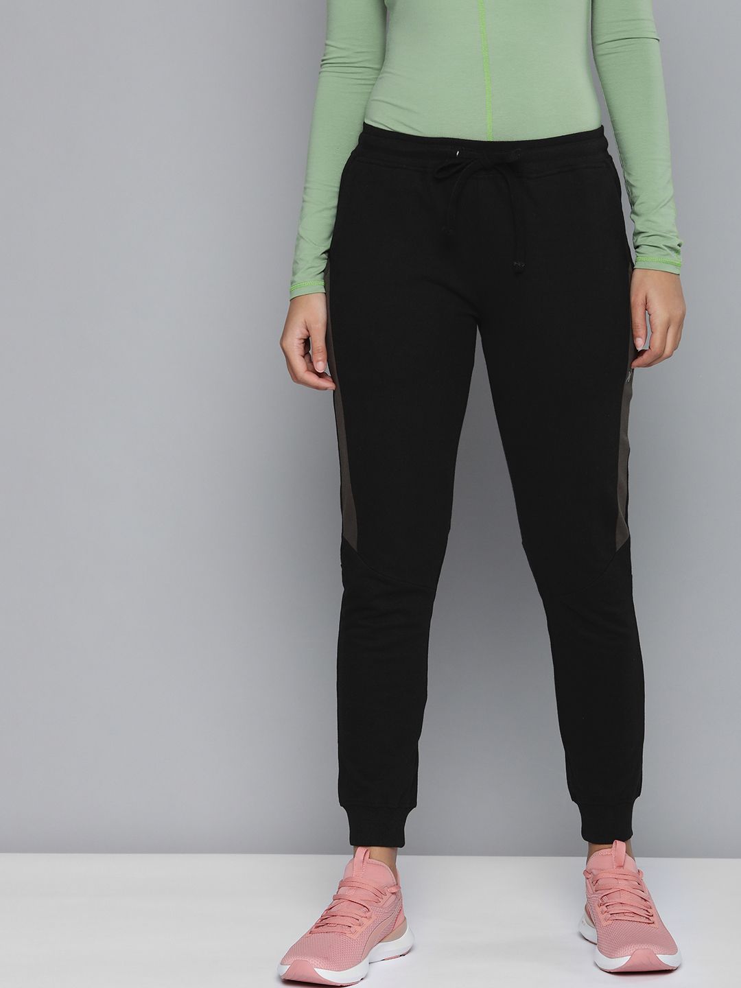 HRX by Hrithik Roshan Women Black Slim Fit SWEDISH POP Pure Cotton Sports Joggers