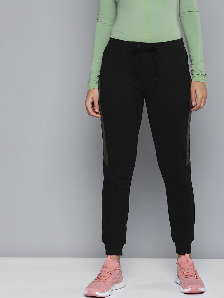 HRX by Hrithik Roshan Women Black Slim Fit SWEDISH POP Pure Cotton Sports Joggers