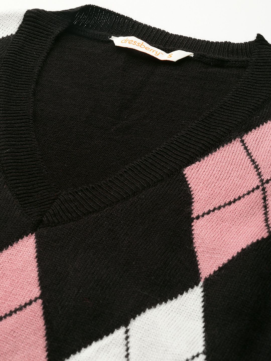 DressBerry Acrylic Argyle Sweater Vest