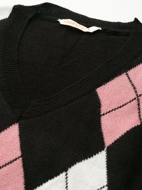 DressBerry Acrylic Argyle Sweater Vest