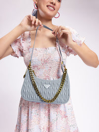 DressBerry Textured Structured Hobo Bag