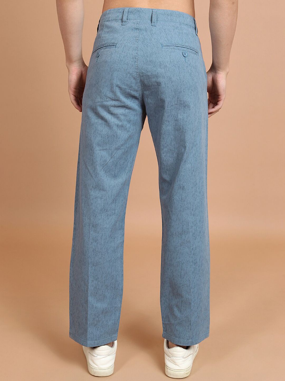 HIGHLANDER Men Blue Mid-Rise Chinos Trousers