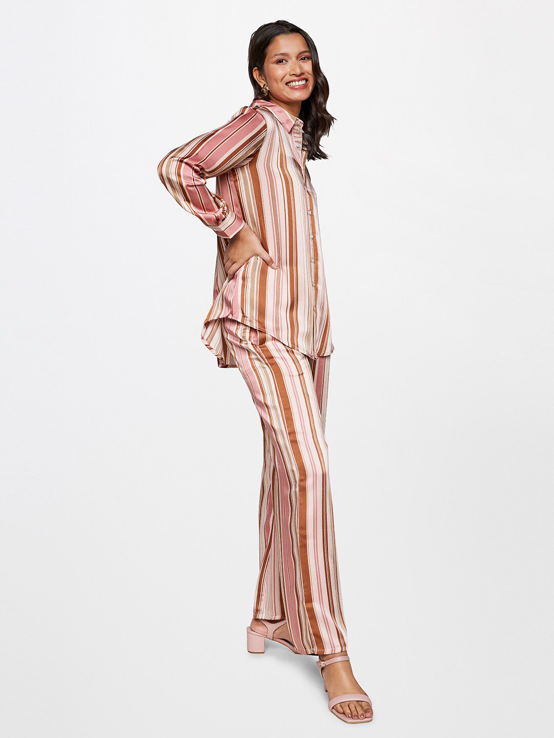 AND Striped Long Sleeves Shirt With Trousers