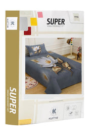 Moda Rapido X KLOTTHE Grey & White Floral 400 TC Single Bedsheet with 1 Pillow Covers