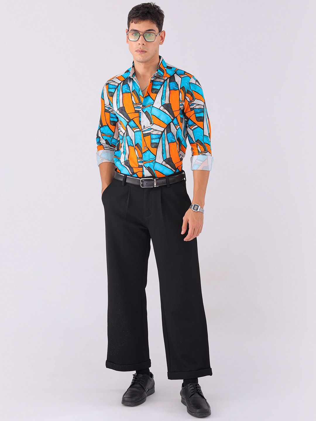 The Indian Garage Co Men Slim Fit Opaque Printed Shirt