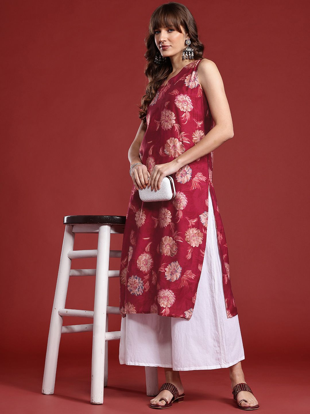 Anouk Floral Printed Straight Kurta
