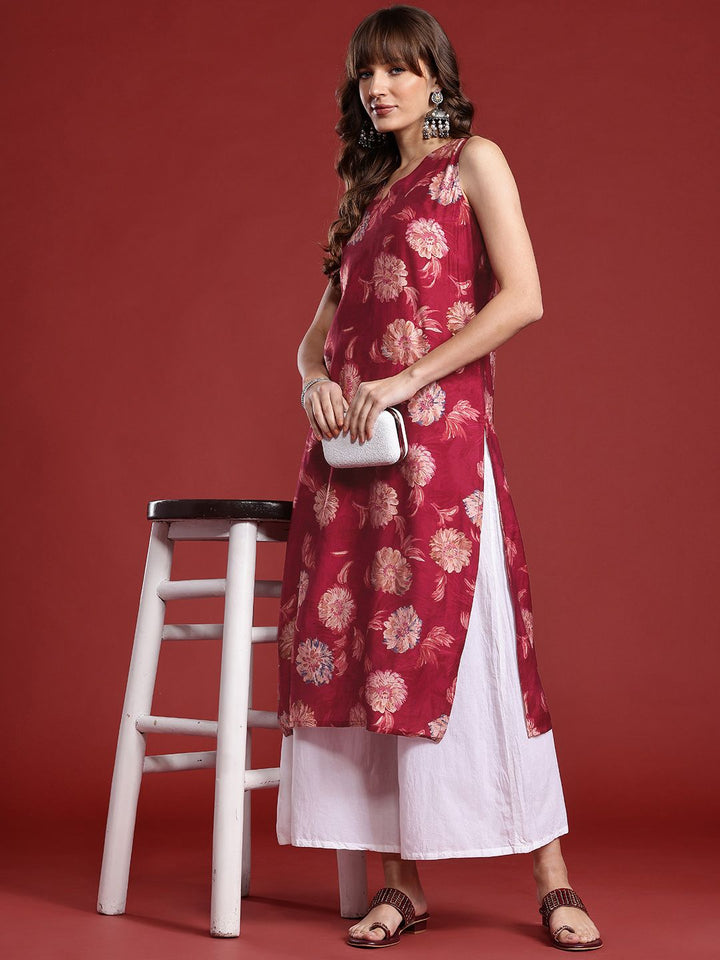 Anouk Floral Printed Straight Kurta