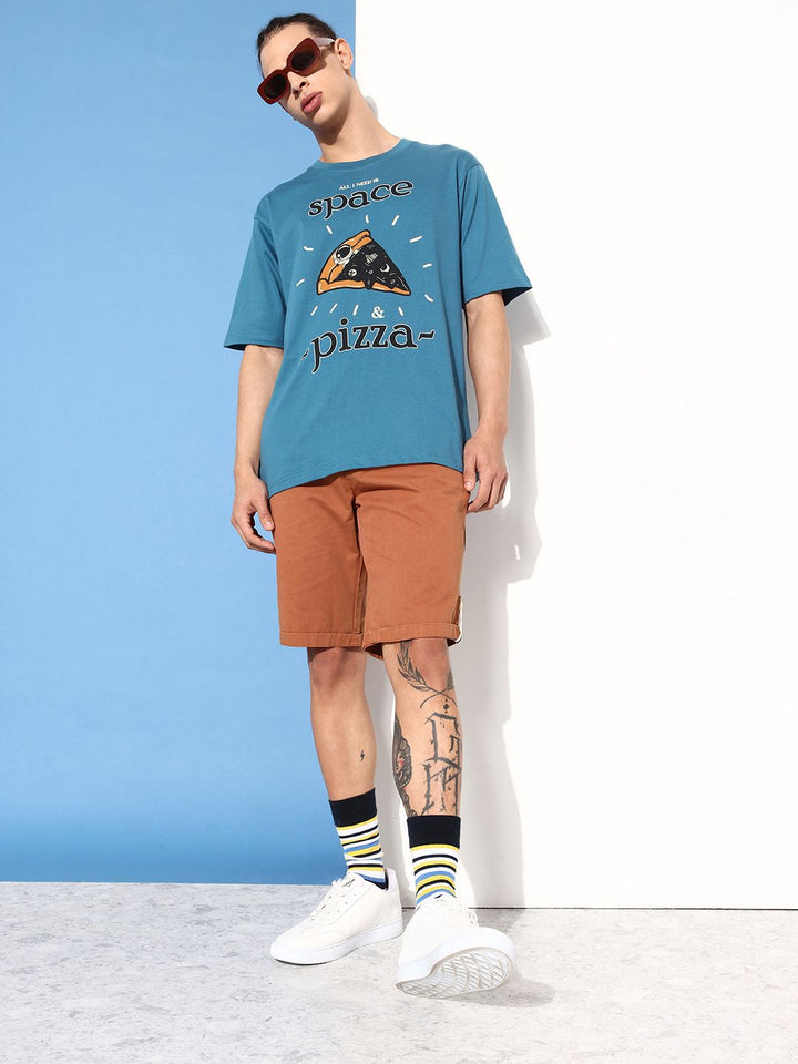 Difference of Opinion Men Pure Cotton Printed Oversized T-shirt